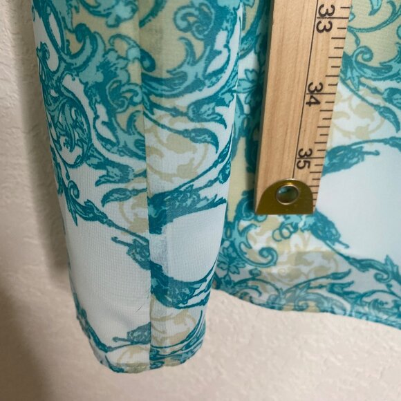 Antonio Melani Womens Dress Size 8 Blue & Beige Baroque Print Polyester - Picture 8 of 10